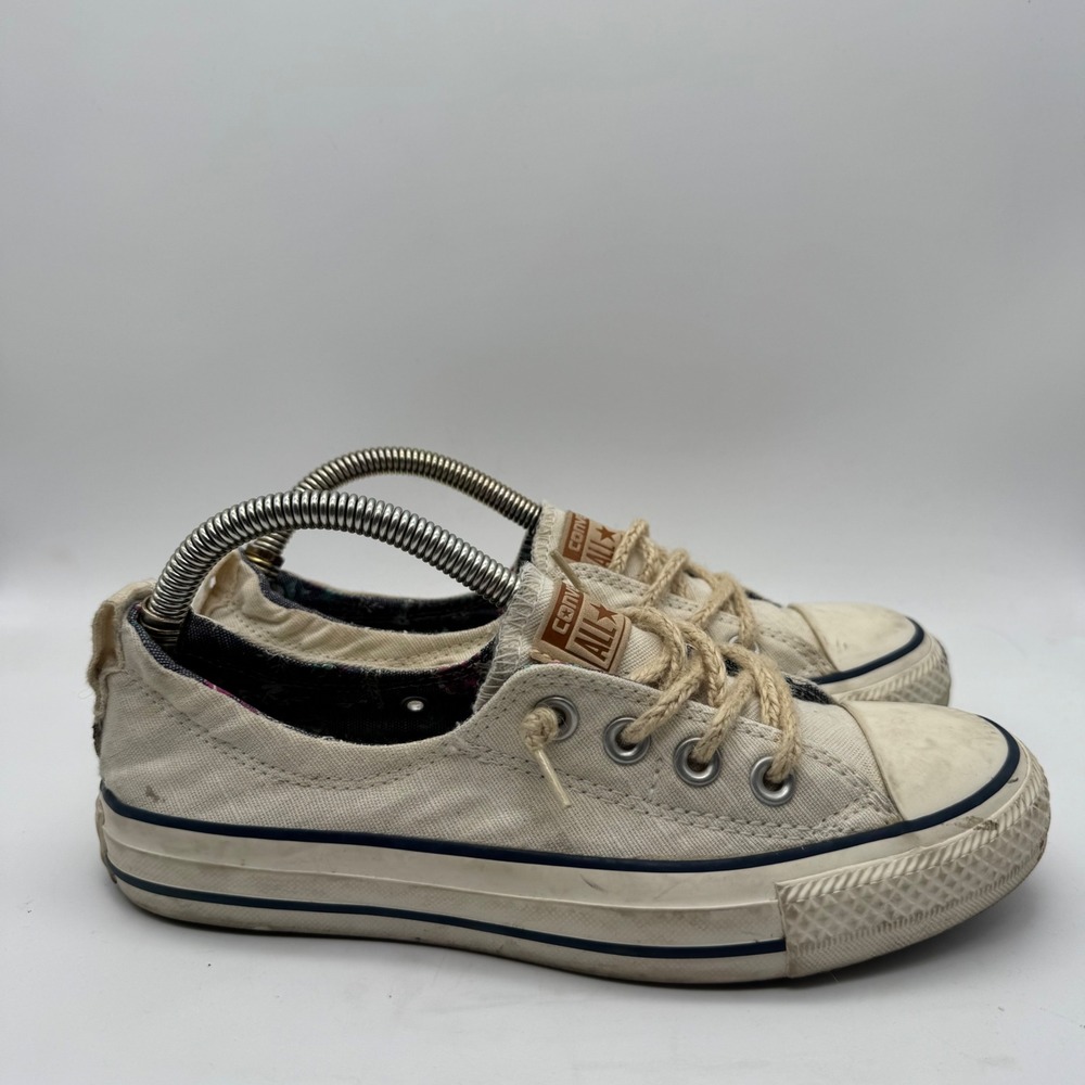 Converse Chuck Taylor All Star Low Top Slip on Sneakers Cream Canvas Women's 8